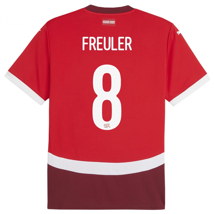 Hombre Camiseta Suiza Remo Freuler #8 Rojo 1ª Equipación 24-26 La Camisa México