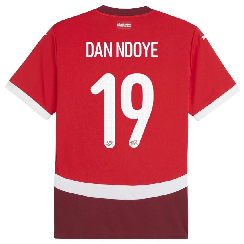 Hombre Camiseta Suiza Dan Ndoye #19 Rojo 1ª Equipación 24-26 La Camisa México