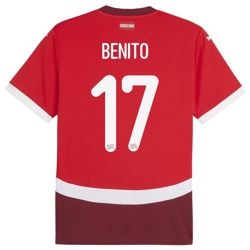 Hombre Camiseta Suiza Loris Benito #17 Rojo 1ª Equipación 24-26 La Camisa México