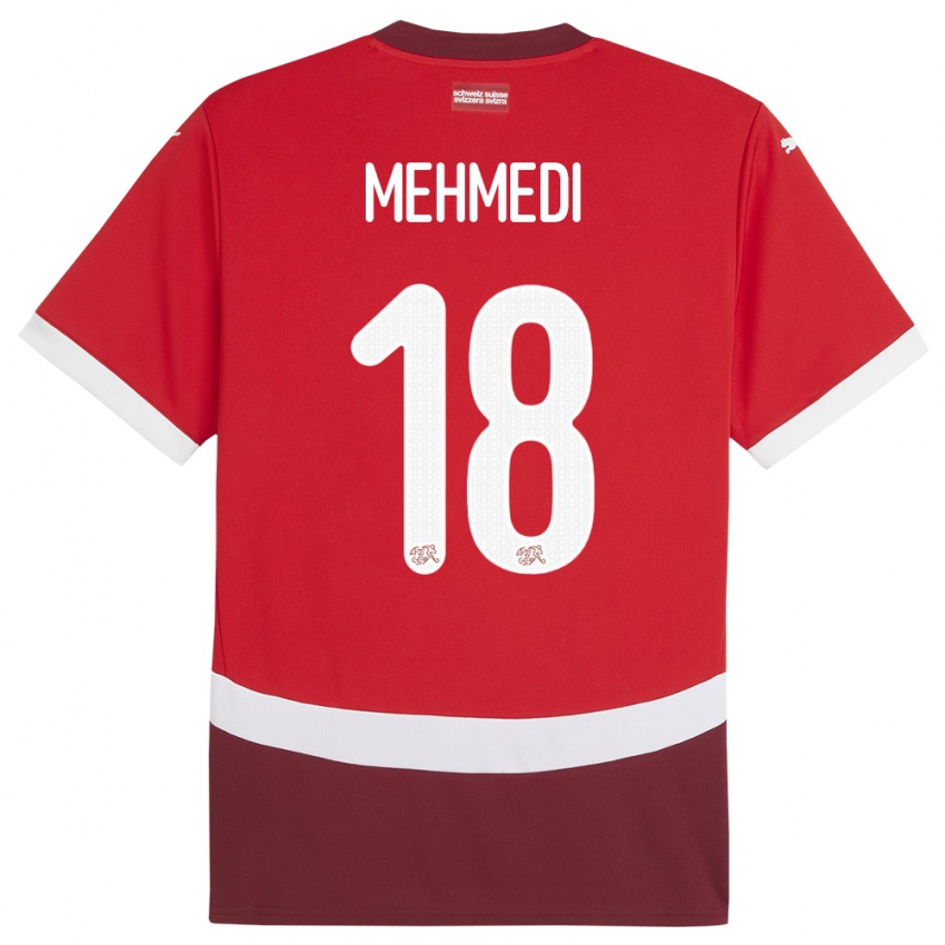 Hombre Camiseta Suiza Admir Mehmedi #18 Rojo 1ª Equipación 24-26 La Camisa México