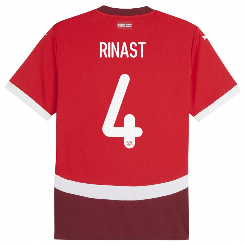 Hombre Camiseta Suiza Rachel Rinast #4 Rojo 1ª Equipación 24-26 La Camisa México
