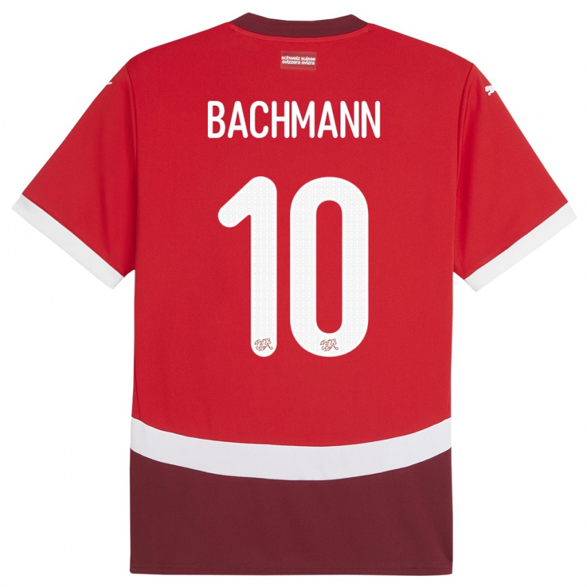 Hombre Camiseta Suiza Ramona Bachmann #10 Rojo 1ª Equipación 24-26 La Camisa México