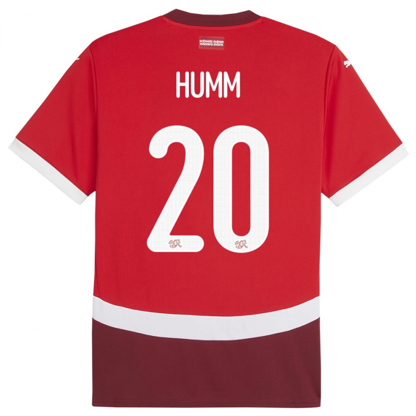 Hombre Camiseta Suiza Fabienne Humm #20 Rojo 1ª Equipación 24-26 La Camisa México