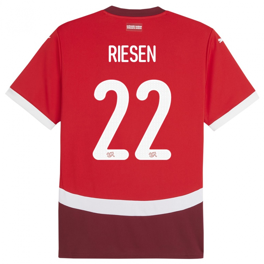 Hombre Camiseta Suiza Nadine Riesen #22 Rojo 1ª Equipación 24-26 La Camisa México