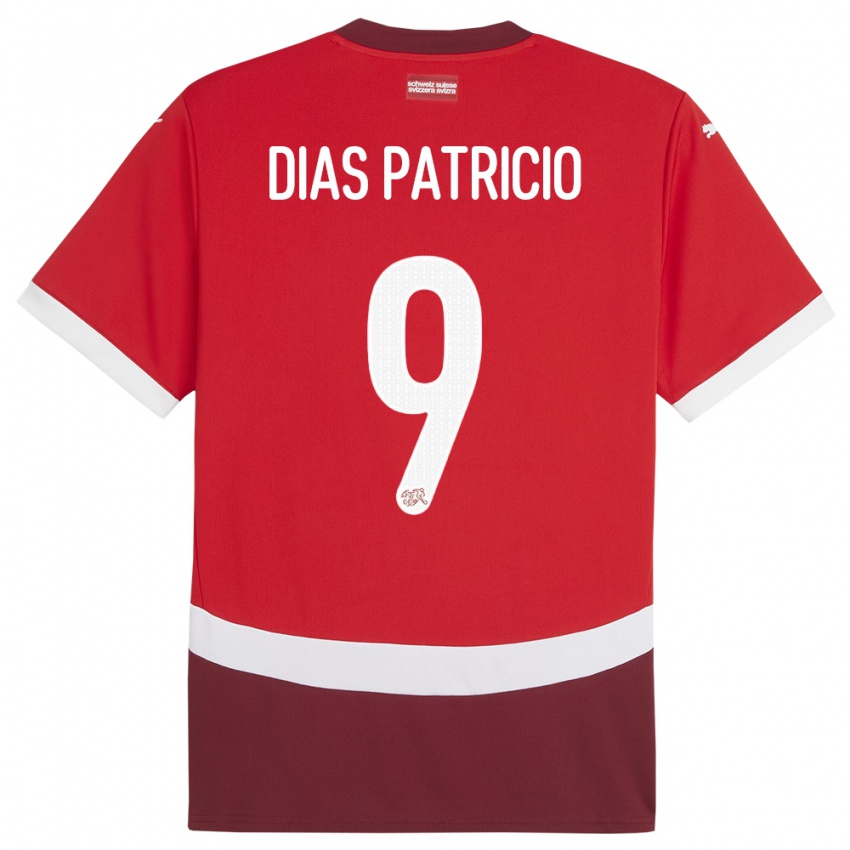 Hombre Camiseta Suiza Alexandre Dias Patricio #9 Rojo 1ª Equipación 24-26 La Camisa México