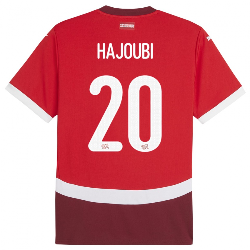 Hombre Camiseta Suiza Amin Hajoubi #20 Rojo 1ª Equipación 24-26 La Camisa México