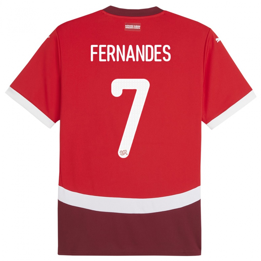 Hombre Camiseta Suiza Ruben Fernandes #7 Rojo 1ª Equipación 24-26 La Camisa México