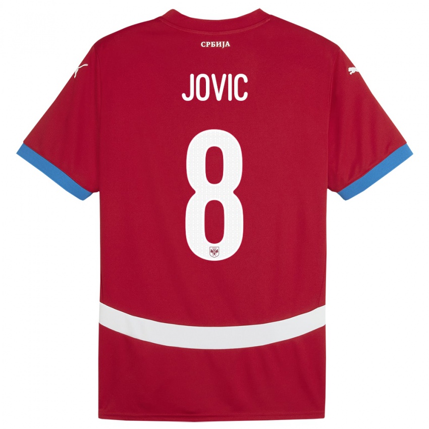 Hombre Camiseta Serbia Luka Jovic #8 Rojo 1ª Equipación 24-26 La Camisa México