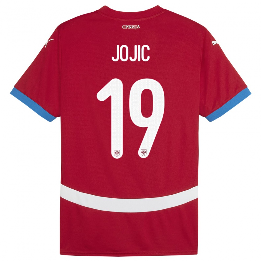 Hombre Camiseta Serbia Nikola Jojic #19 Rojo 1ª Equipación 24-26 La Camisa México