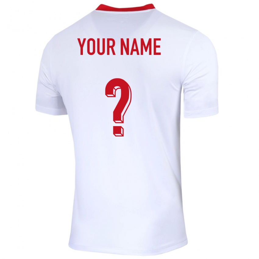 Hombre Camiseta Polonia Su Nombre #0 Blanco 1ª Equipación 24-26 La Camisa México