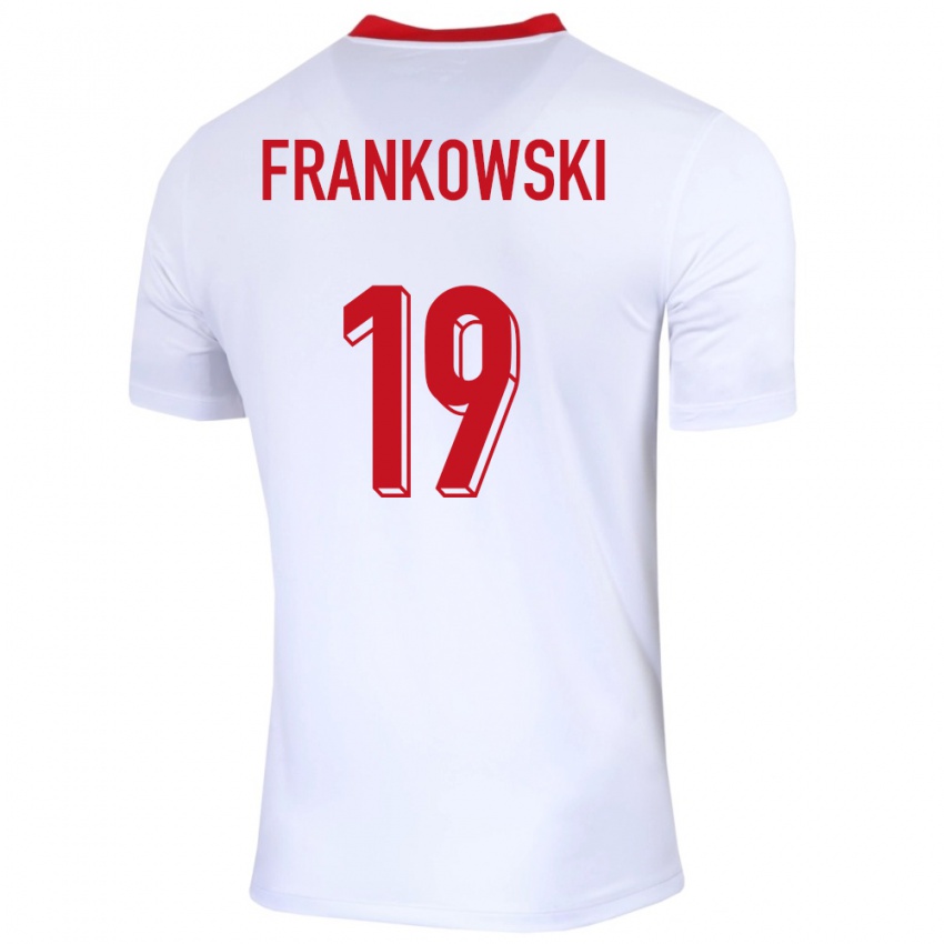 Hombre Camiseta Polonia Przemyslaw Frankowski #19 Blanco 1ª Equipación 24-26 La Camisa México