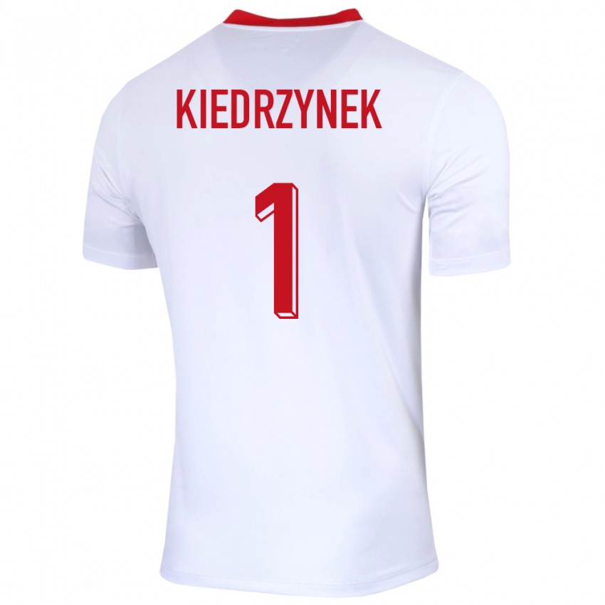 Hombre Camiseta Polonia Katarzyna Kiedrzynek #1 Blanco 1ª Equipación 24-26 La Camisa México