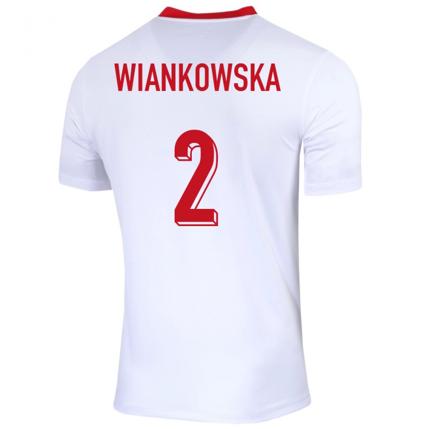 Hombre Camiseta Polonia Martyna Wiankowska #2 Blanco 1ª Equipación 24-26 La Camisa México