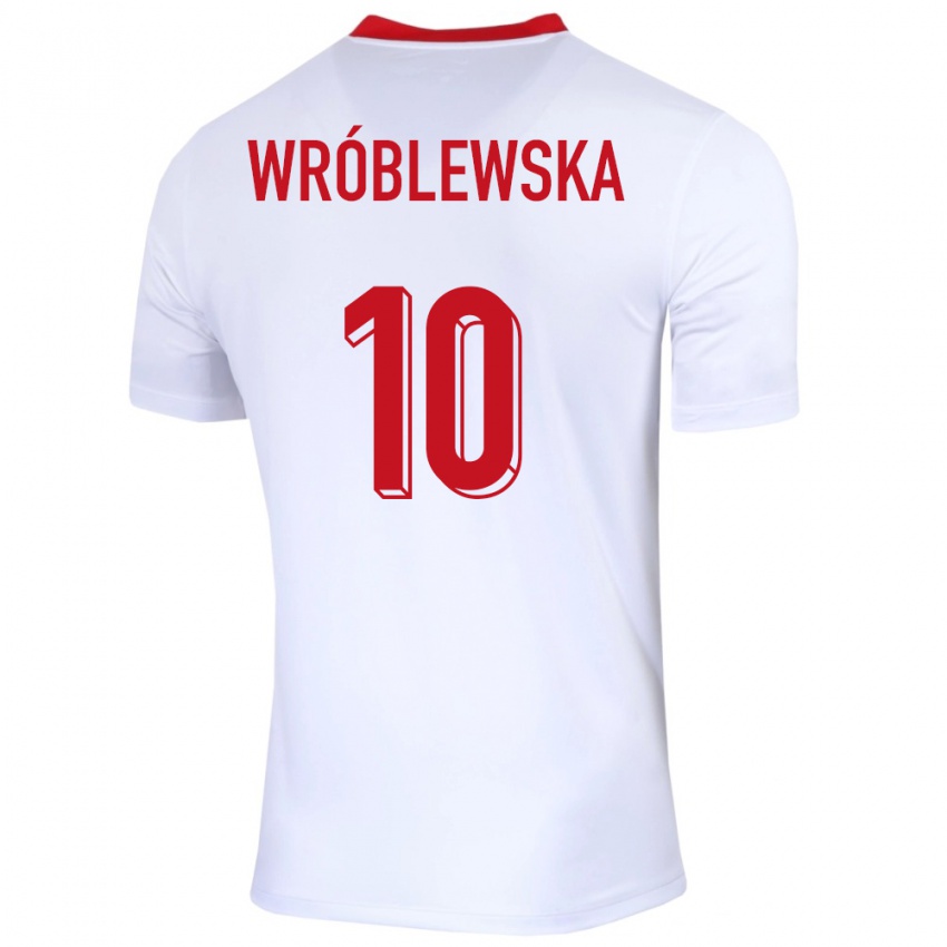 Hombre Camiseta Polonia Joanna Wroblewska #10 Blanco 1ª Equipación 24-26 La Camisa México