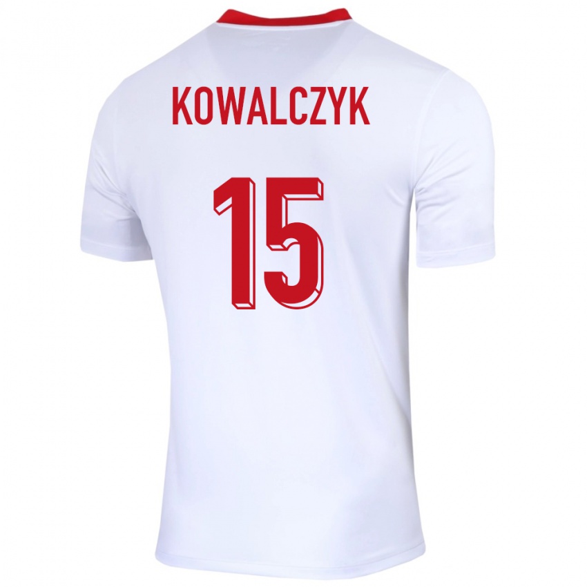 Hombre Camiseta Polonia Mateusz Kowalczyk #15 Blanco 1ª Equipación 24-26 La Camisa México