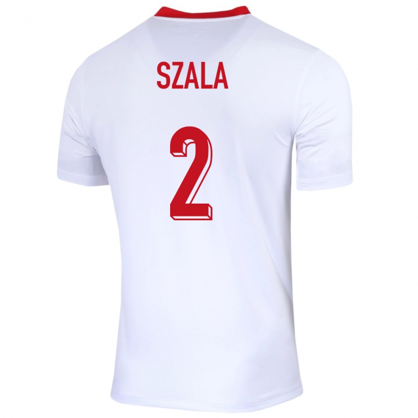 Hombre Camiseta Polonia Dominik Szala #2 Blanco 1ª Equipación 24-26 La Camisa México