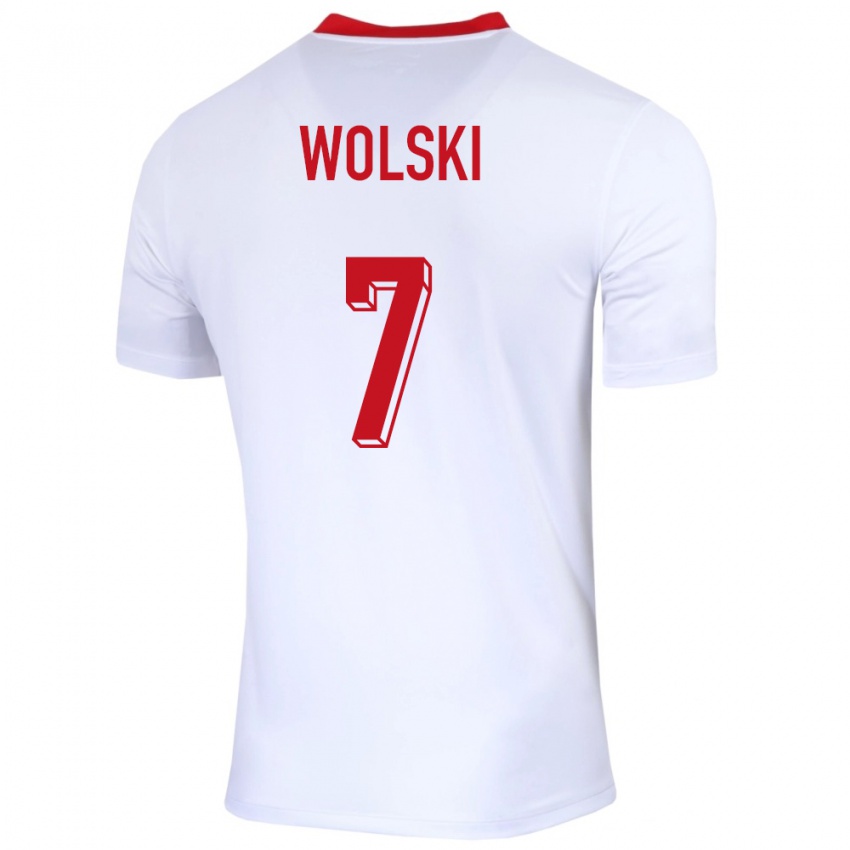 Hombre Camiseta Polonia Filip Wolski #7 Blanco 1ª Equipación 24-26 La Camisa México