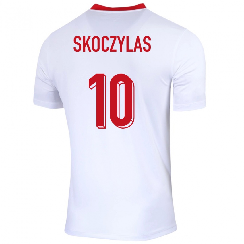 Hombre Camiseta Polonia Mateusz Skoczylas #10 Blanco 1ª Equipación 24-26 La Camisa México