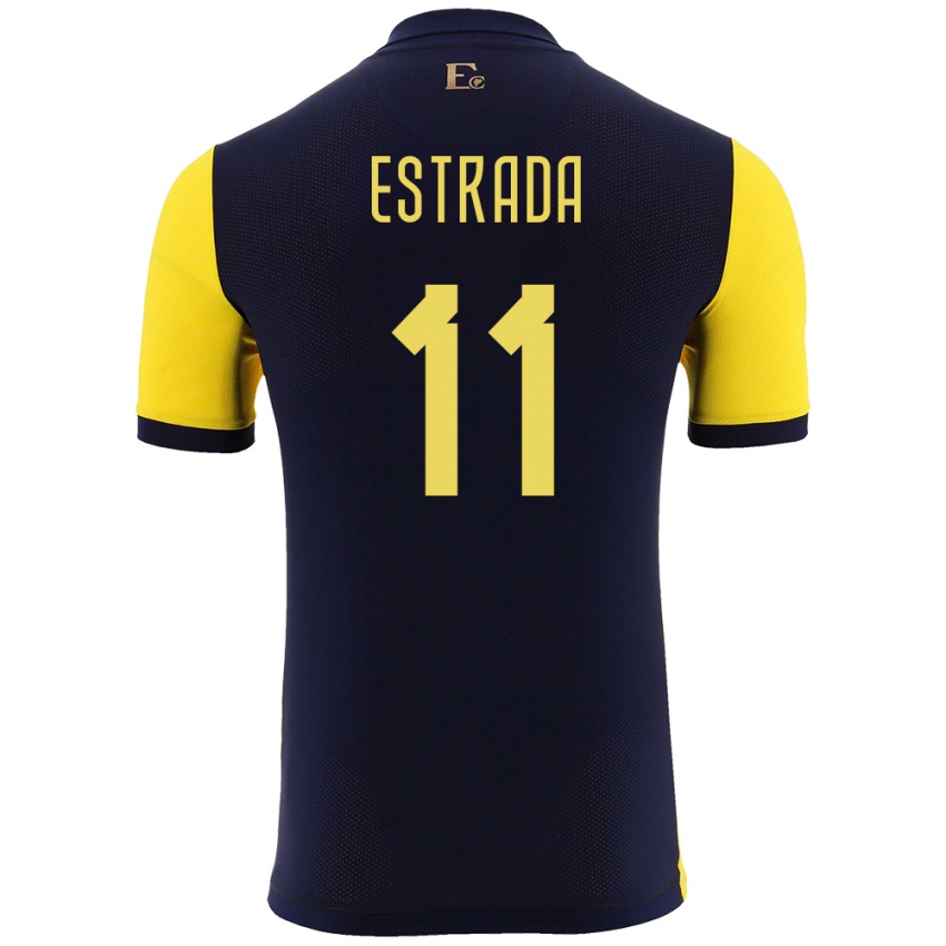 Hombre Camiseta Ecuador Michael Estrada #11 Amarillo 1ª Equipación 24-26 La Camisa México