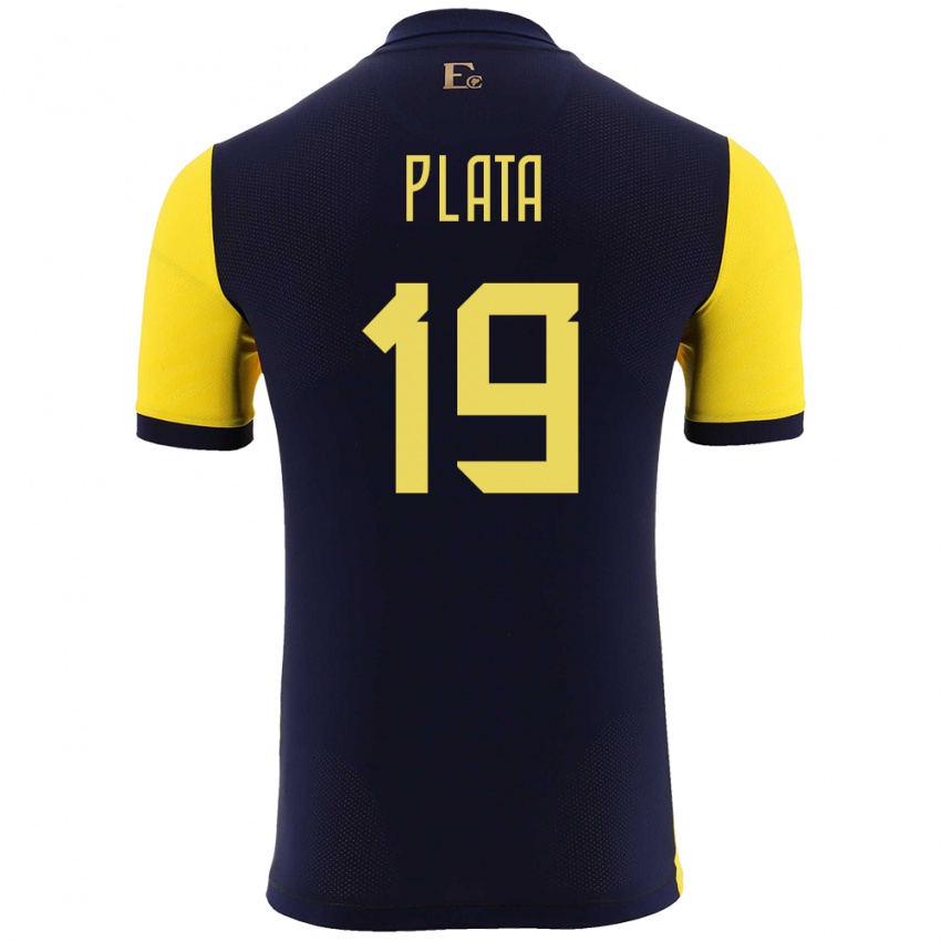 Hombre Camiseta Ecuador Gonzalo Plata #19 Amarillo 1ª Equipación 24-26 La Camisa México