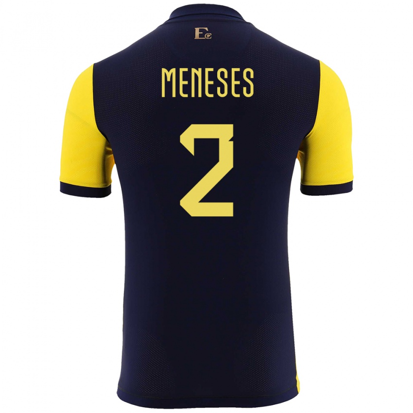 Hombre Camiseta Ecuador Randy Meneses #2 Amarillo 1ª Equipación 24-26 La Camisa México