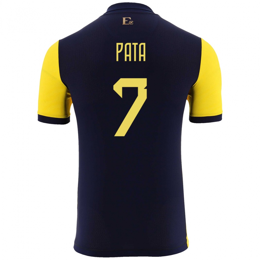 Hombre Camiseta Ecuador Emerson Pata #7 Amarillo 1ª Equipación 24-26 La Camisa México