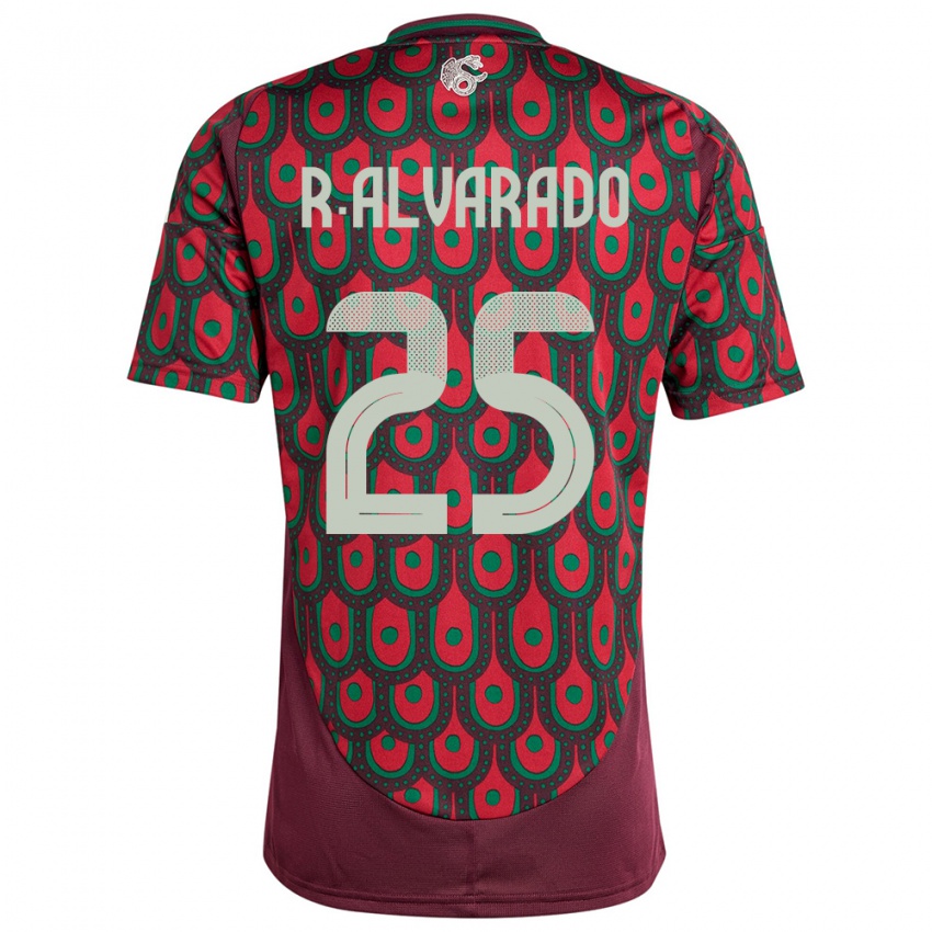 Hombre Camiseta México Roberto Alvarado #25 Granate 1ª Equipación 24-26 La Camisa México