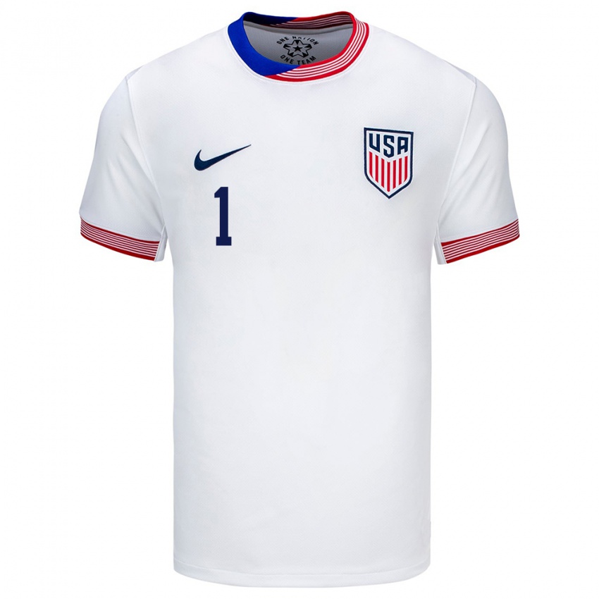 Hombre Camiseta Estados Unidos Chris Brady #1 Blanco 1ª Equipación 24-26 La Camisa México