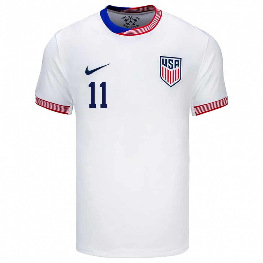 Hombre Camiseta Estados Unidos Sophia Smith #11 Blanco 1ª Equipación 24-26 La Camisa México