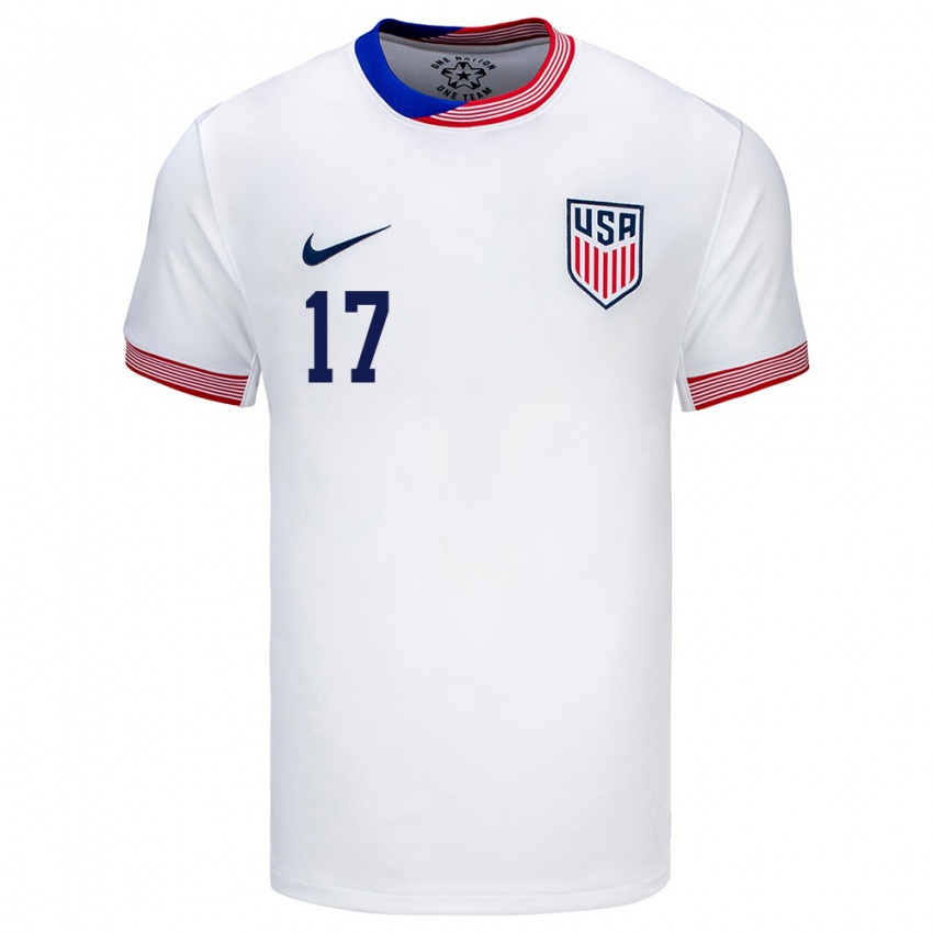 Hombre Camiseta Estados Unidos Malik Tillman #17 Blanco 1ª Equipación 24-26 La Camisa México