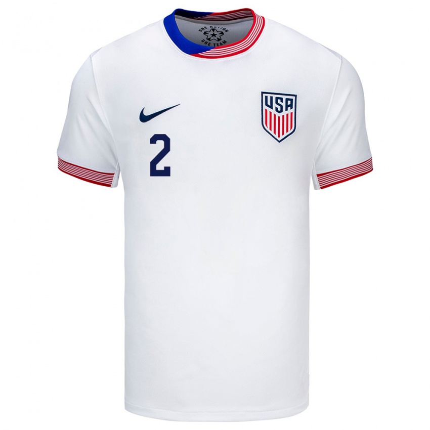 Hombre Camiseta Estados Unidos Sergino Dest #2 Blanco 1ª Equipación 24-26 La Camisa México