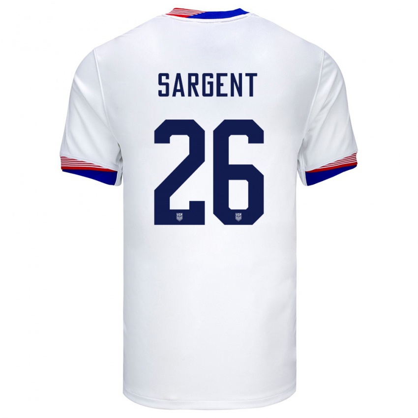 Hombre Camiseta Estados Unidos Josh Sargent #26 Blanco 1ª Equipación 24-26 La Camisa México