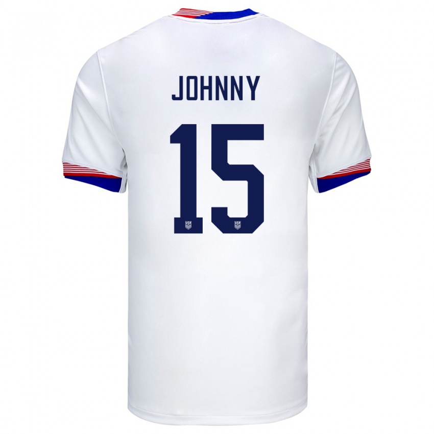 Hombre Camiseta Estados Unidos Johnny #15 Blanco 1ª Equipación 24-26 La Camisa México