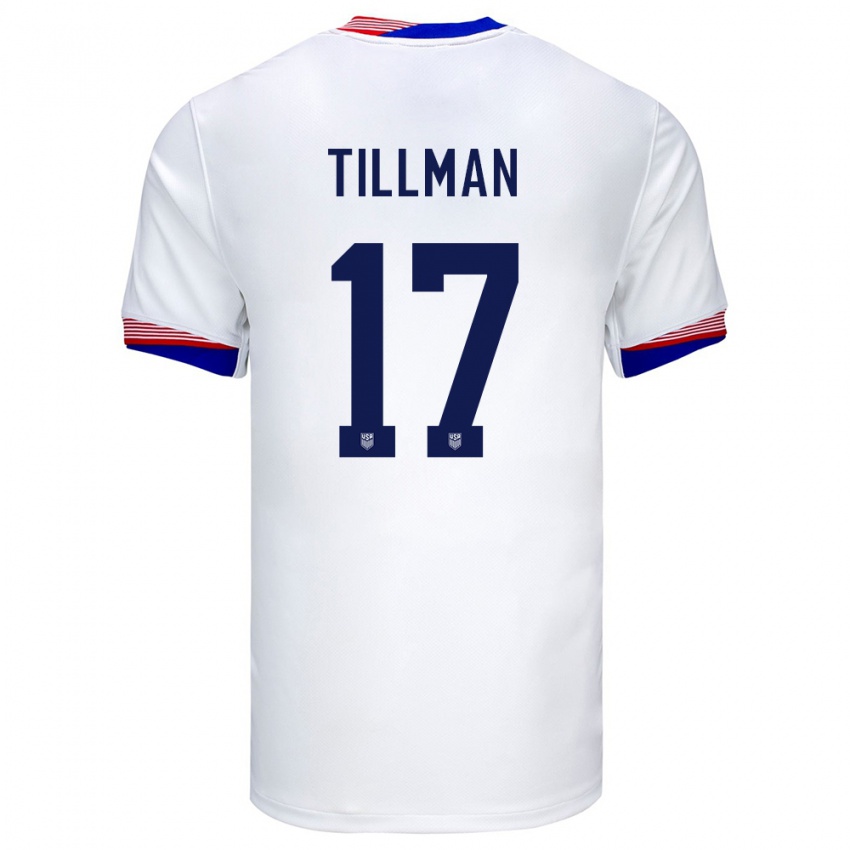 Hombre Camiseta Estados Unidos Malik Tillman #17 Blanco 1ª Equipación 24-26 La Camisa México