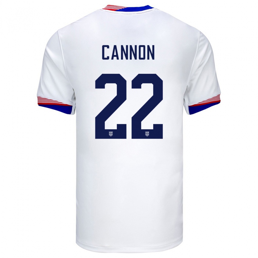 Hombre Camiseta Estados Unidos Reggie Cannon #22 Blanco 1ª Equipación 24-26 La Camisa México