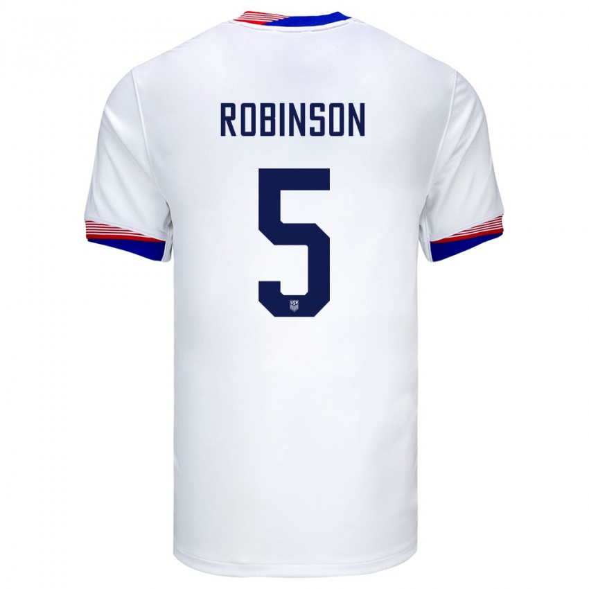 Hombre Camiseta Estados Unidos Antonee Robinson #33 Blanco 1ª Equipación 24-26 La Camisa México