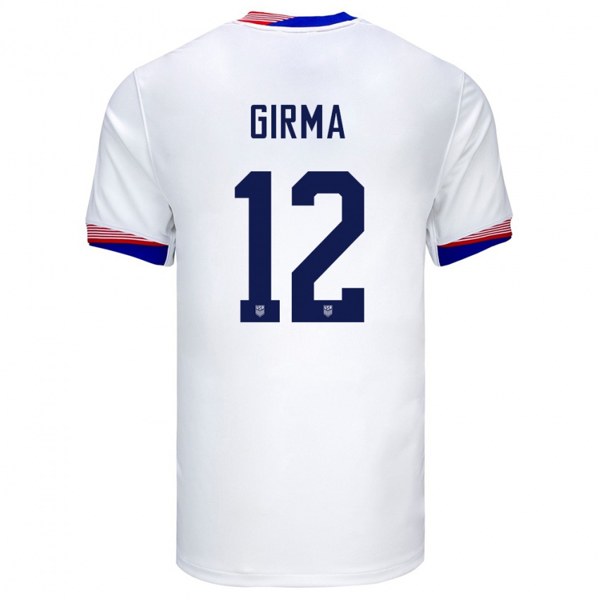 Hombre Camiseta Estados Unidos Naomi Girma #12 Blanco 1ª Equipación 24-26 La Camisa México