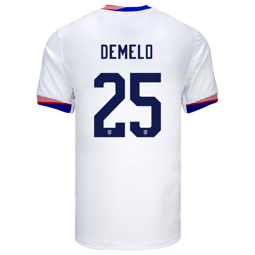 Hombre Camiseta Estados Unidos Savannah Demelo #25 Blanco 1ª Equipación 24-26 La Camisa México