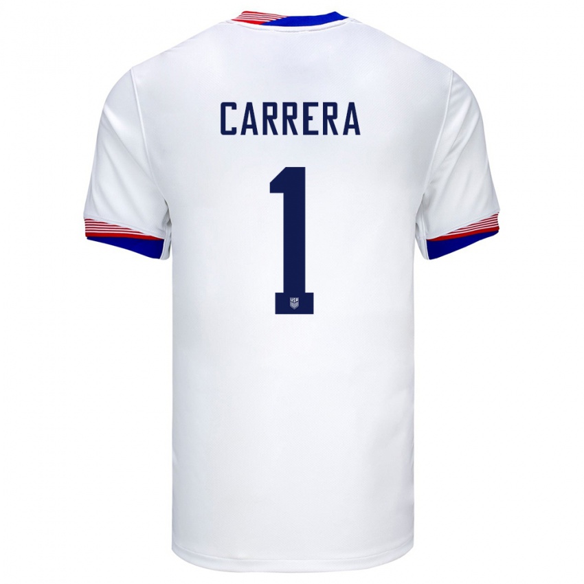 Hombre Camiseta Estados Unidos Antonio Carrera #1 Blanco 1ª Equipación 24-26 La Camisa México