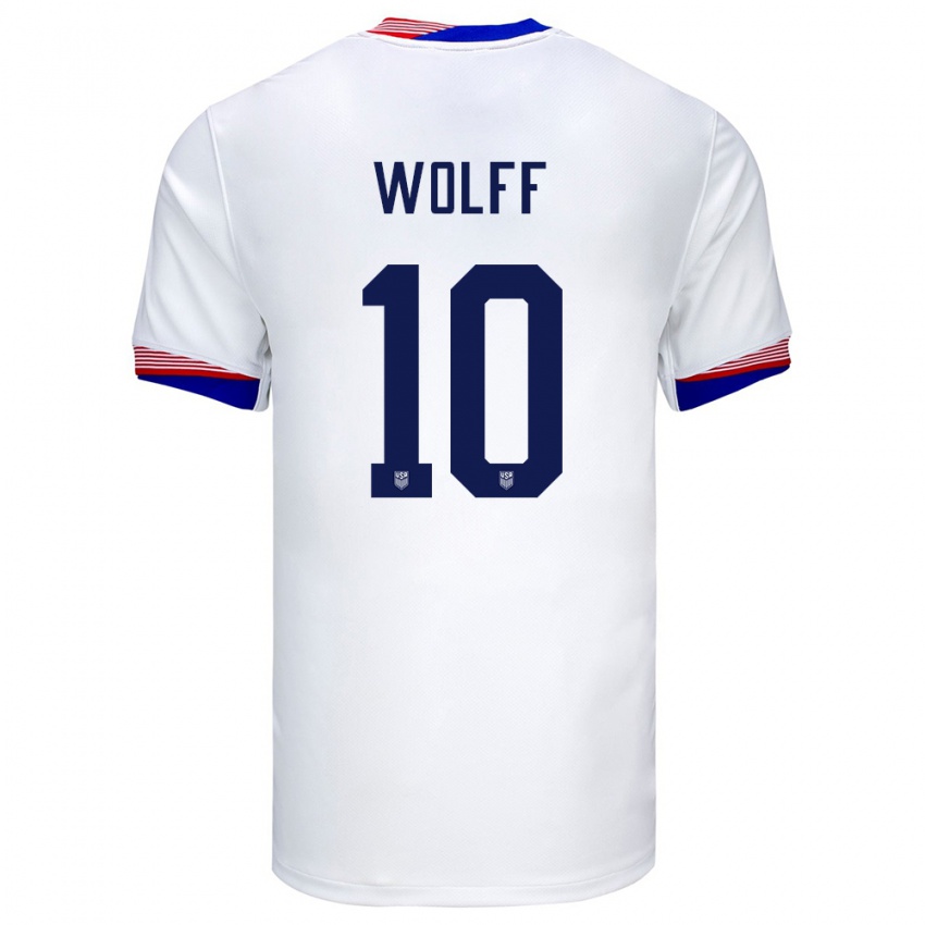 Hombre Camiseta Estados Unidos Owen Wolff #10 Blanco 1ª Equipación 24-26 La Camisa México