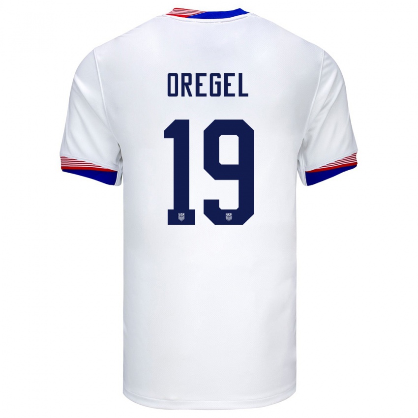 Hombre Camiseta Estados Unidos Sergio Oregel #19 Blanco 1ª Equipación 24-26 La Camisa México