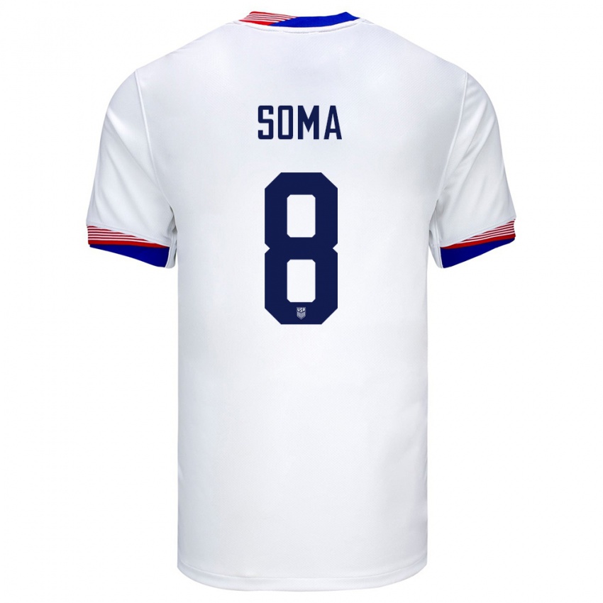 Hombre Camiseta Estados Unidos Pedro Soma #8 Blanco 1ª Equipación 24-26 La Camisa México