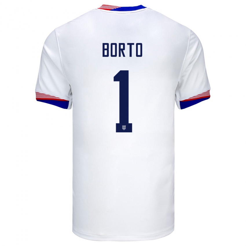 Hombre Camiseta Estados Unidos Alexander Borto #1 Blanco 1ª Equipación 24-26 La Camisa México