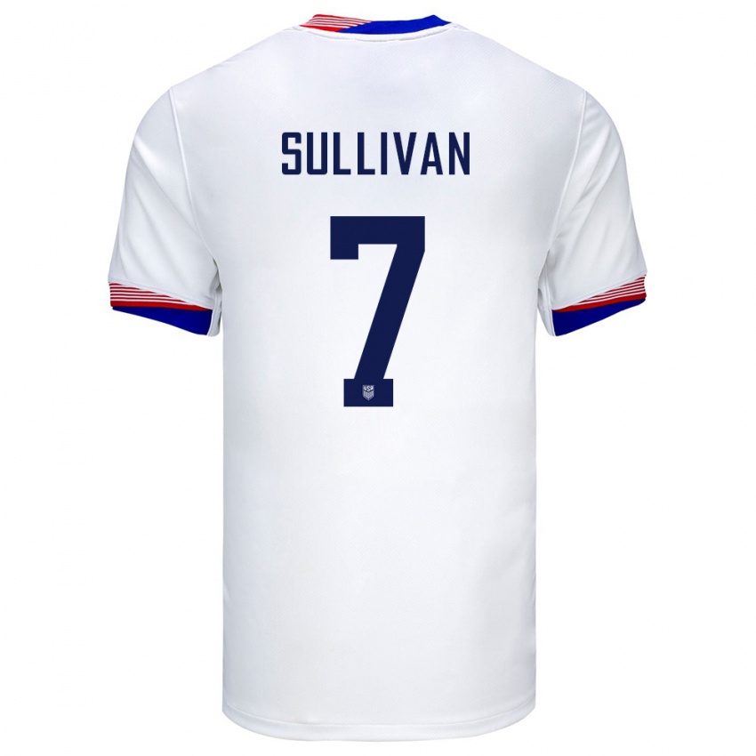 Hombre Camiseta Estados Unidos Quinn Sullivan #7 Blanco 1ª Equipación 24-26 La Camisa México