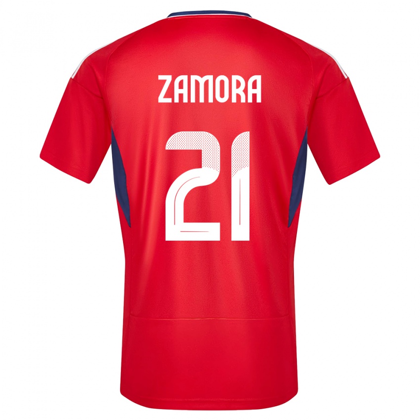 Hombre Camiseta Costa Rica Alvaro Zamora #21 Rojo 1ª Equipación 24-26 La Camisa México