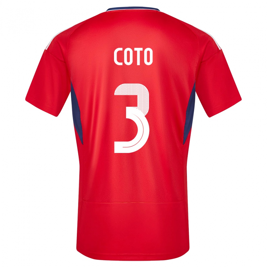 Hombre Camiseta Costa Rica Maria Coto #3 Rojo 1ª Equipación 24-26 La Camisa México