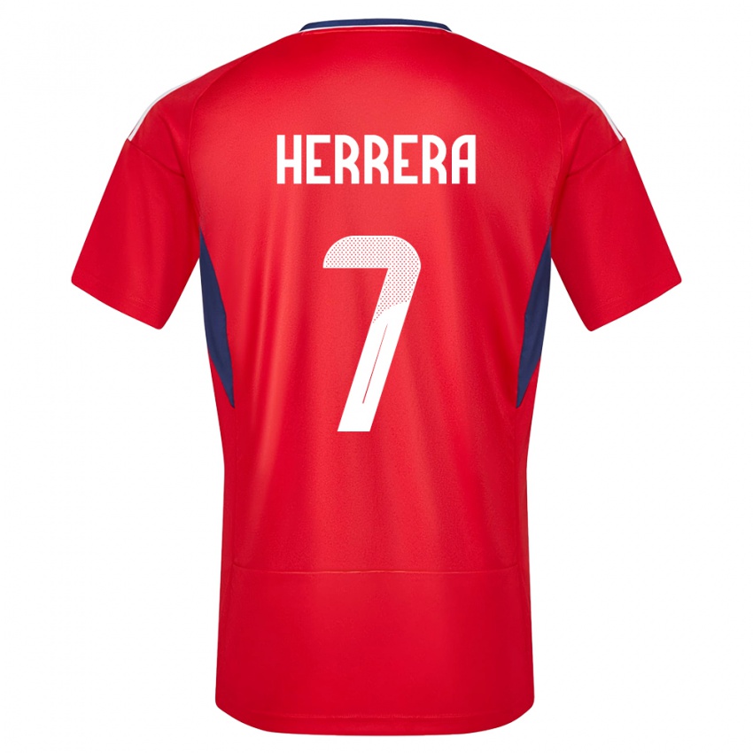 Hombre Camiseta Costa Rica Melissa Herrera #7 Rojo 1ª Equipación 24-26 La Camisa México