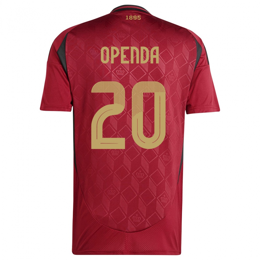 Hombre Camiseta Bélgica Lois Openda #20 Borgoña 1ª Equipación 24-26 La Camisa México