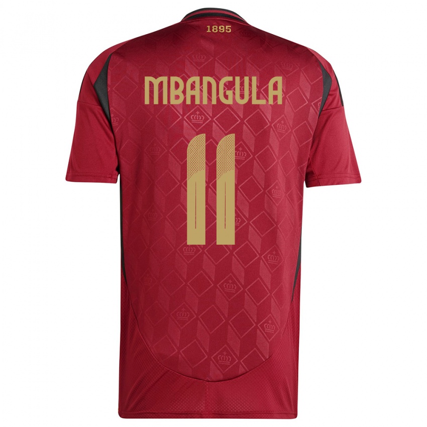 Hombre Camiseta Bélgica Samuel Mbangula #11 Borgoña 1ª Equipación 24-26 La Camisa México