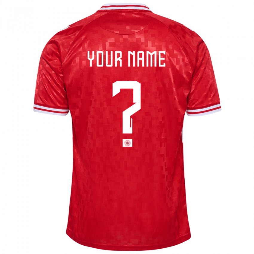 Hombre Camiseta Dinamarca Su Nombre #0 Rojo 1ª Equipación 24-26 La Camisa México